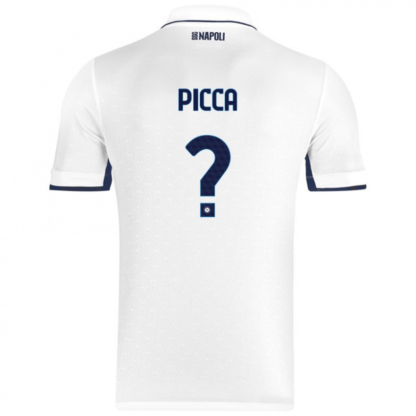 Miesten Luigi Picca #0 Valkoinen Royal Blue Vieraspaita 2024/25 Lyhythihainen Paita T-Paita