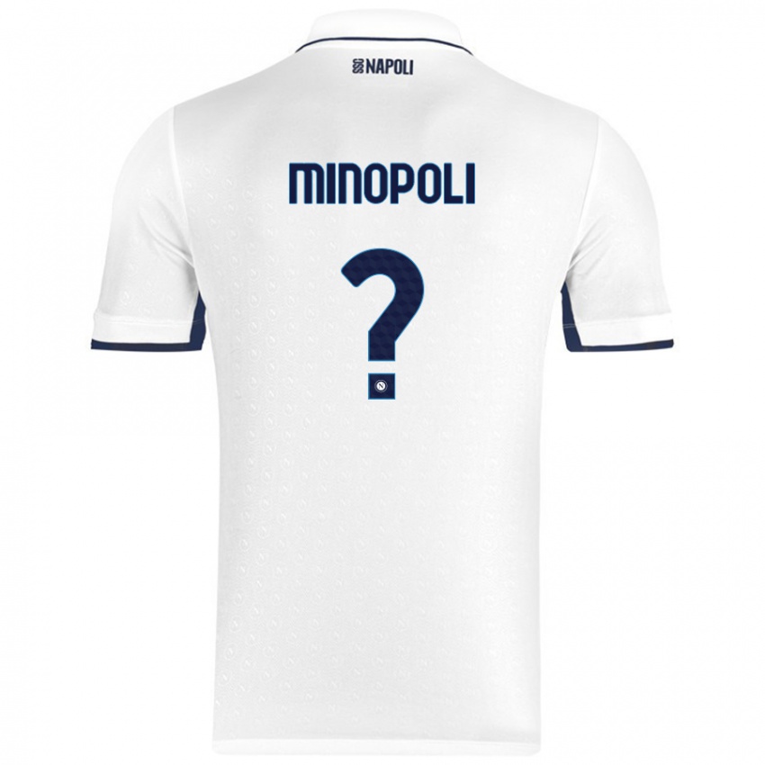 Miesten Francesco Minopoli #0 Valkoinen Royal Blue Vieraspaita 2024/25 Lyhythihainen Paita T-Paita