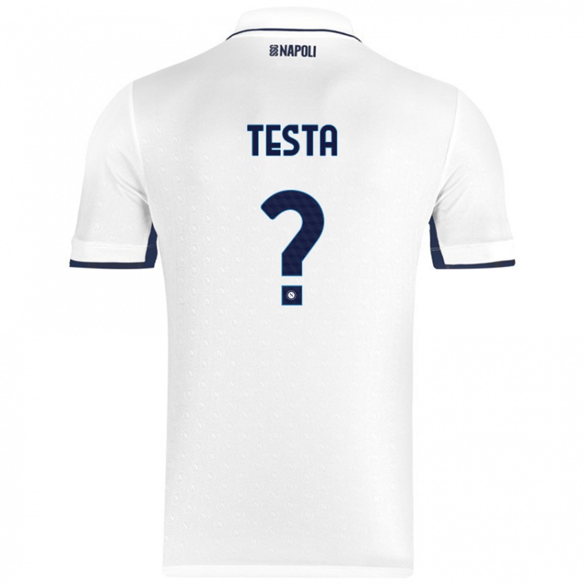 Miesten Vincenzo Testa #0 Valkoinen Royal Blue Vieraspaita 2024/25 Lyhythihainen Paita T-Paita