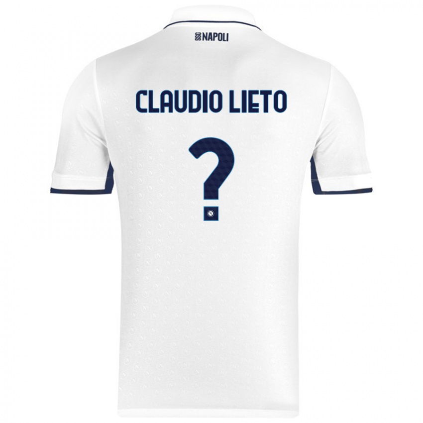 Miesten Claudio Lieto #0 Valkoinen Royal Blue Vieraspaita 2024/25 Lyhythihainen Paita T-Paita