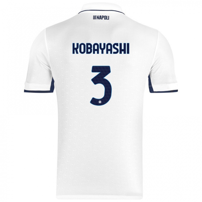 Miesten Miharu Kobayashi #3 Valkoinen Royal Blue Vieraspaita 2024/25 Lyhythihainen Paita T-Paita