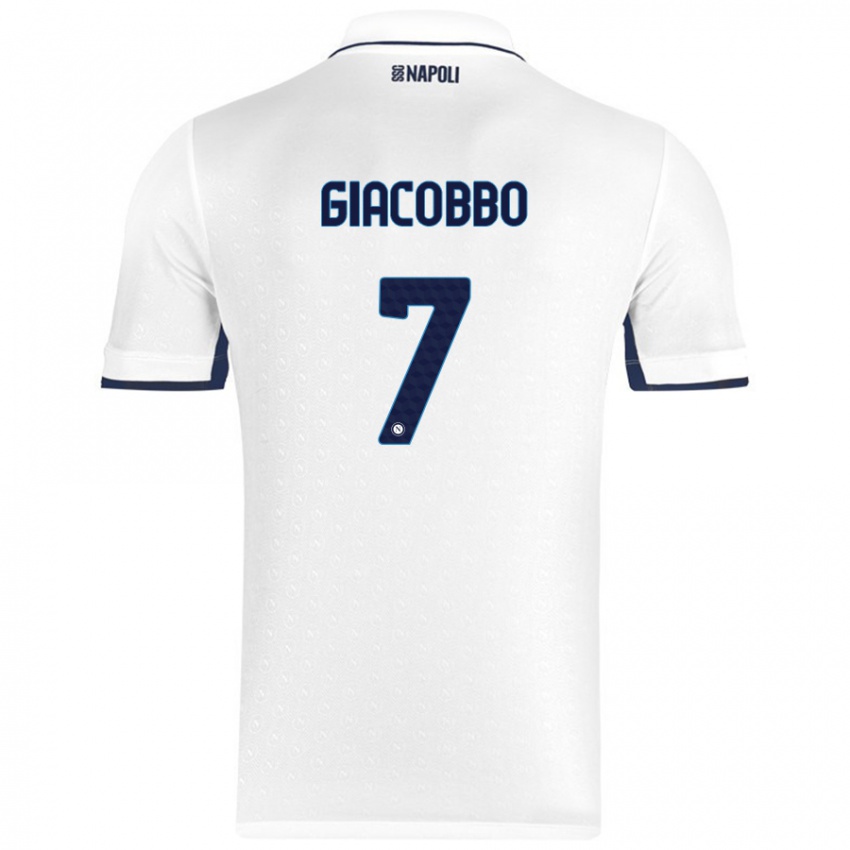 Miesten Giulia Giacobbo #7 Valkoinen Royal Blue Vieraspaita 2024/25 Lyhythihainen Paita T-Paita