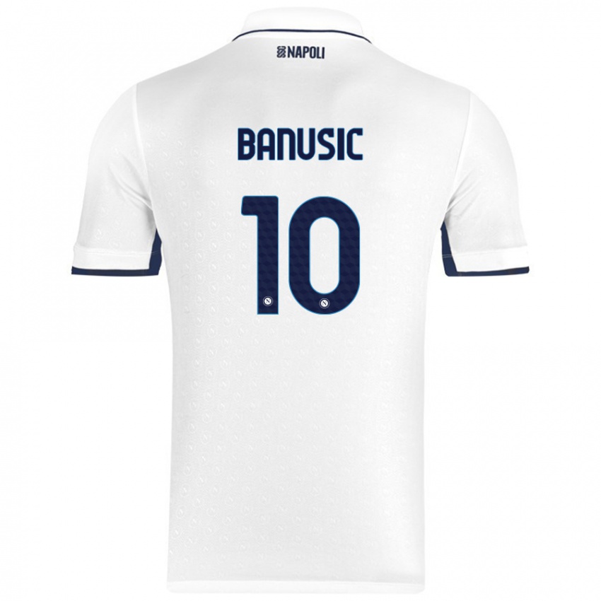 Miesten Marija Banušić #10 Valkoinen Royal Blue Vieraspaita 2024/25 Lyhythihainen Paita T-Paita