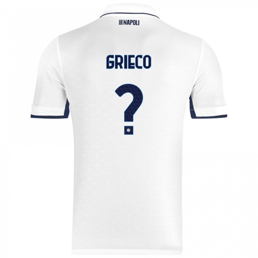 Miesten Alessandro Grieco #0 Valkoinen Royal Blue Vieraspaita 2024/25 Lyhythihainen Paita T-Paita