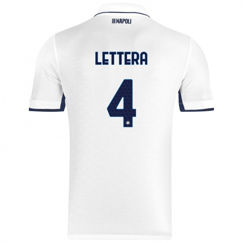 Miesten Alessio Lettera #4 Valkoinen Royal Blue Vieraspaita 2024/25 Lyhythihainen Paita T-Paita