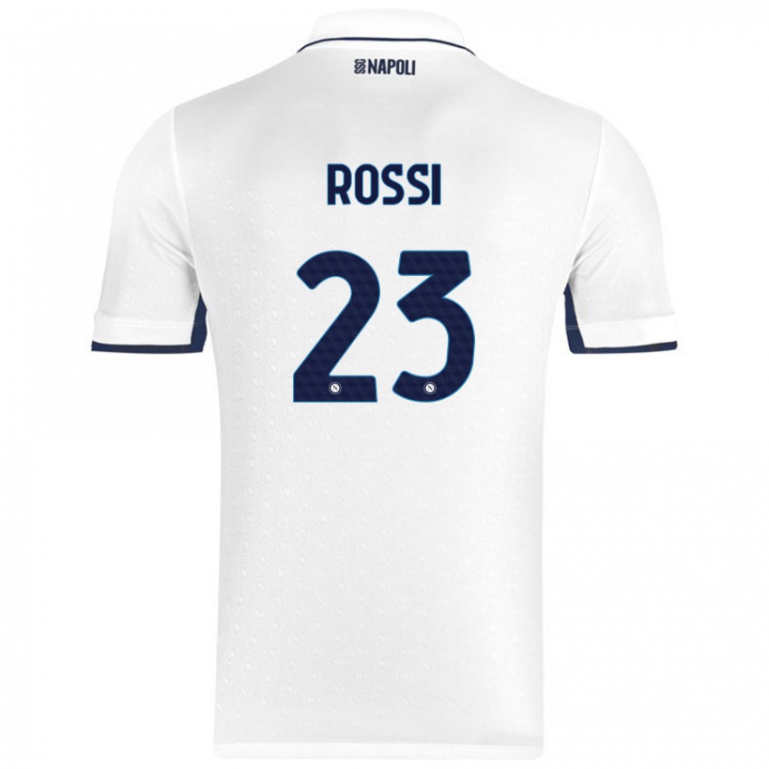 Miesten Leonardo Rossi #23 Valkoinen Royal Blue Vieraspaita 2024/25 Lyhythihainen Paita T-Paita