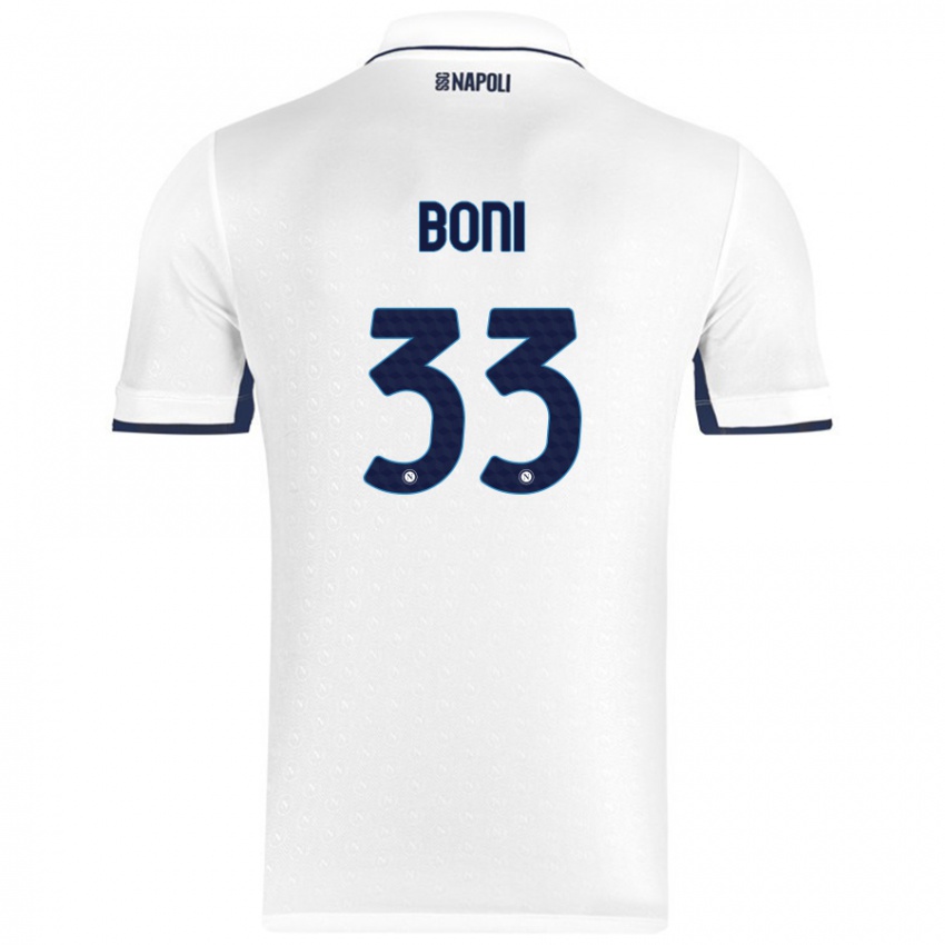 Miesten Landry Boni #33 Valkoinen Royal Blue Vieraspaita 2024/25 Lyhythihainen Paita T-Paita