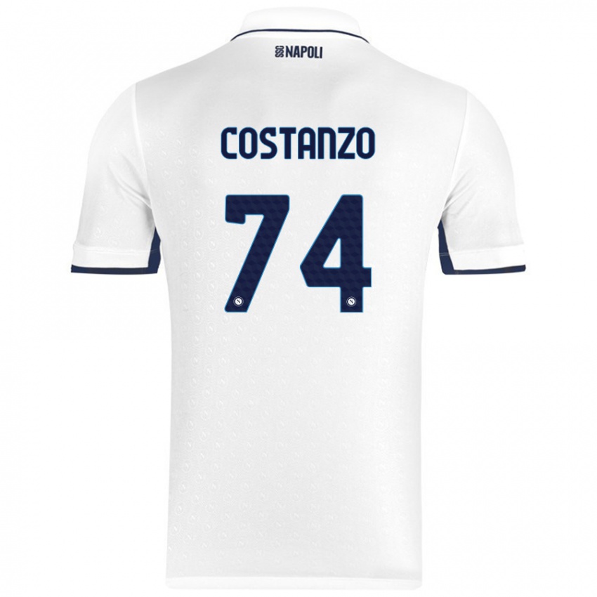 Miesten Davide Costanzo #74 Valkoinen Royal Blue Vieraspaita 2024/25 Lyhythihainen Paita T-Paita