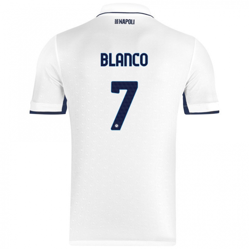 Miesten Gimena Blanco #7 Valkoinen Royal Blue Vieraspaita 2024/25 Lyhythihainen Paita T-Paita