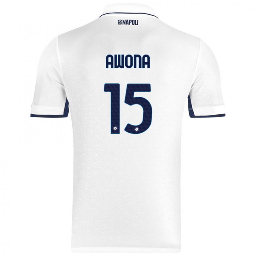 Miesten Aurelle Awona #15 Valkoinen Royal Blue Vieraspaita 2024/25 Lyhythihainen Paita T-Paita