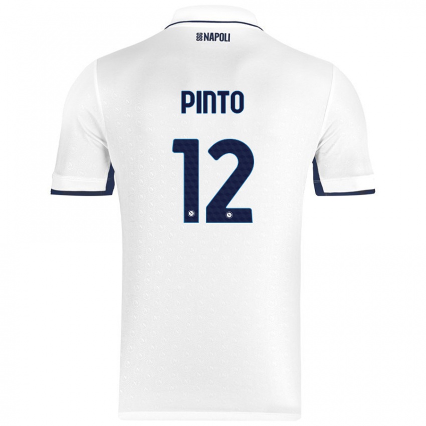 Miesten Ciro Pinto #12 Valkoinen Royal Blue Vieraspaita 2024/25 Lyhythihainen Paita T-Paita