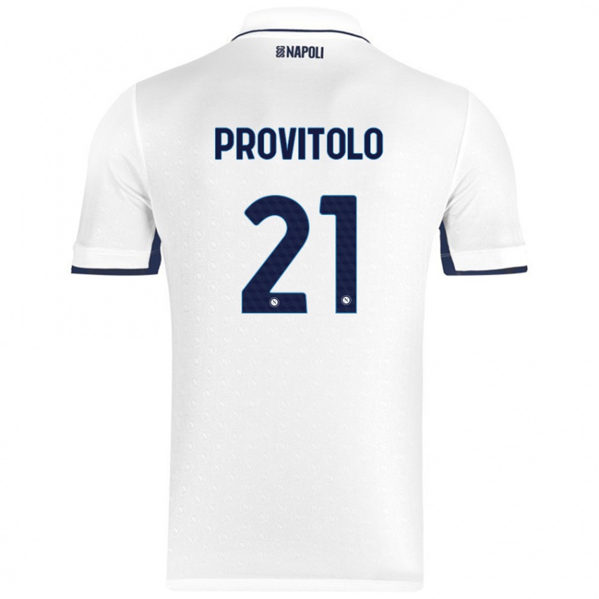 Miesten Vincenzo Provitolo #21 Valkoinen Royal Blue Vieraspaita 2024/25 Lyhythihainen Paita T-Paita