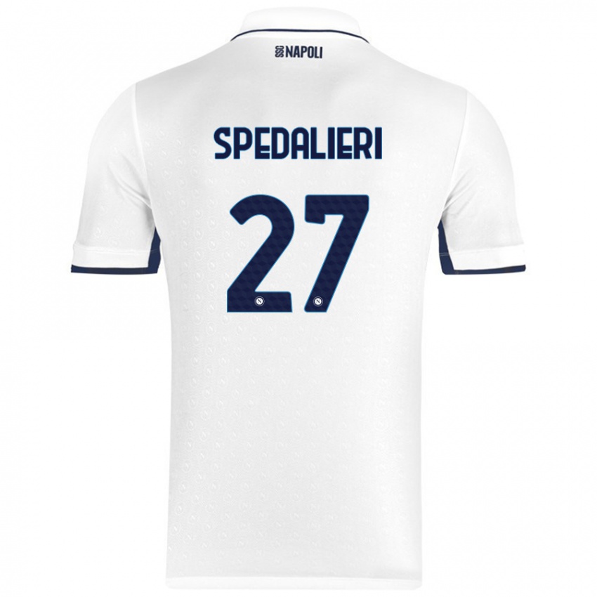 Miesten Johnatan Andrea Spedalieri #27 Valkoinen Royal Blue Vieraspaita 2024/25 Lyhythihainen Paita T-Paita