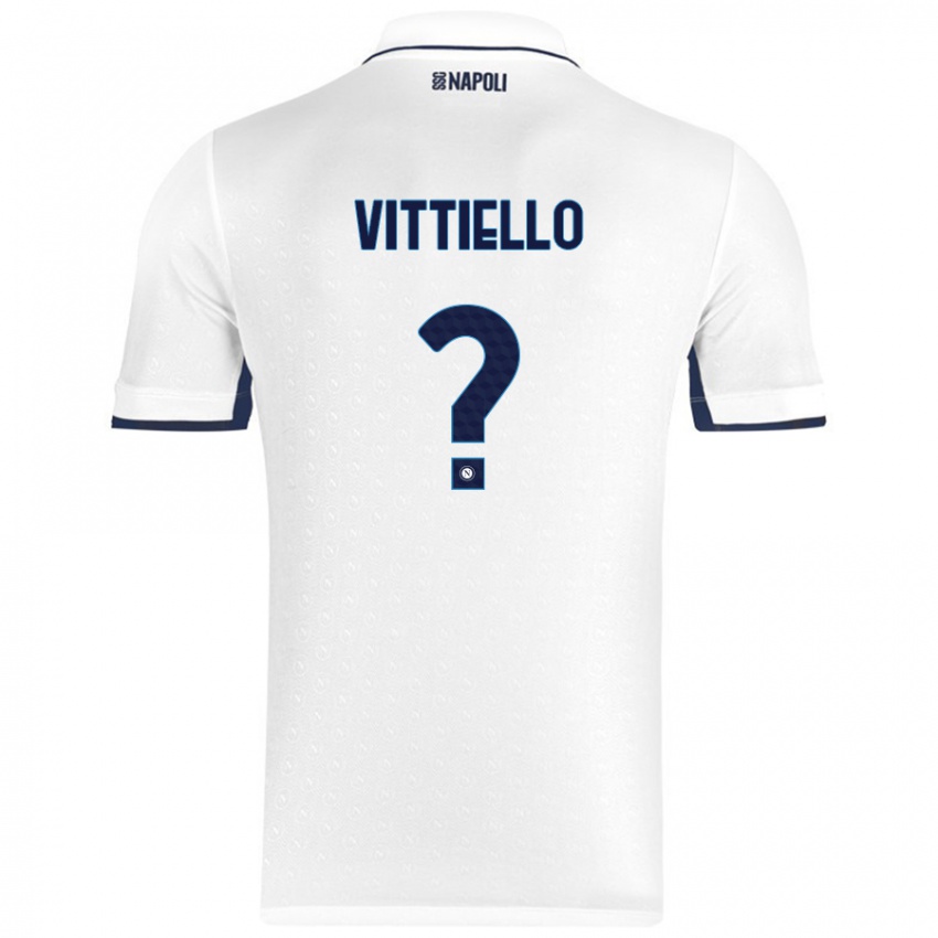 Miesten Antonio Vittiello #0 Valkoinen Royal Blue Vieraspaita 2024/25 Lyhythihainen Paita T-Paita