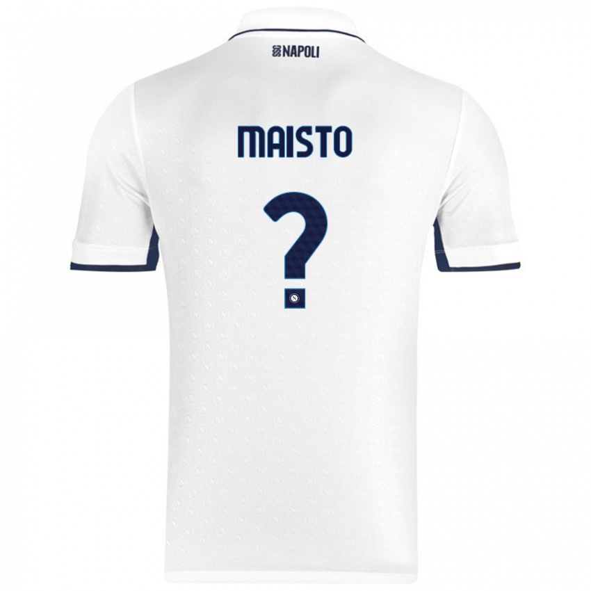 Miesten Antonio Maisto #0 Valkoinen Royal Blue Vieraspaita 2024/25 Lyhythihainen Paita T-Paita