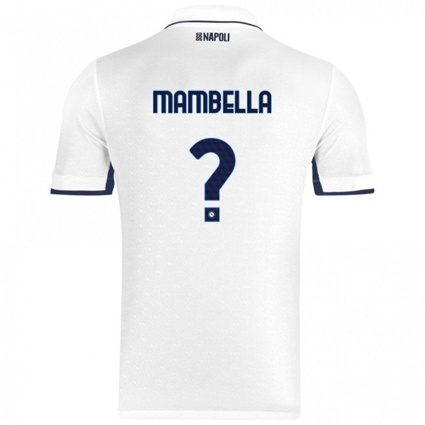 Miesten Andrea Mambella #0 Valkoinen Royal Blue Vieraspaita 2024/25 Lyhythihainen Paita T-Paita