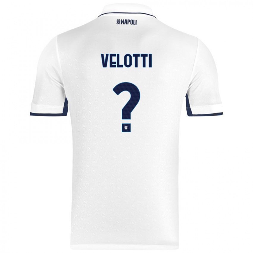 Miesten Christian Velotti #0 Valkoinen Royal Blue Vieraspaita 2024/25 Lyhythihainen Paita T-Paita