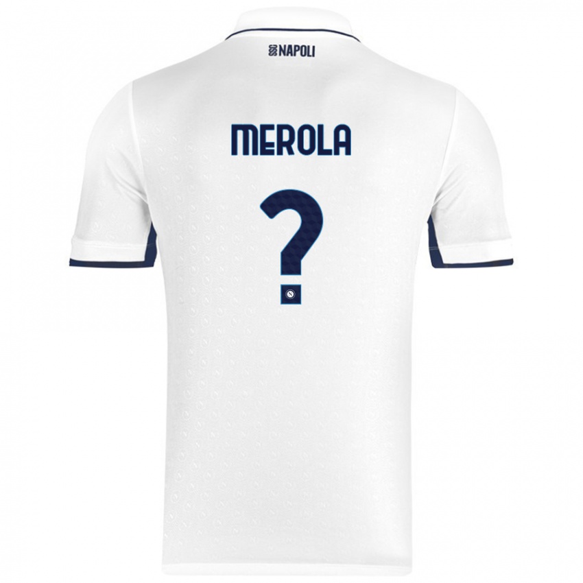 Miesten Marco Merola #0 Valkoinen Royal Blue Vieraspaita 2024/25 Lyhythihainen Paita T-Paita