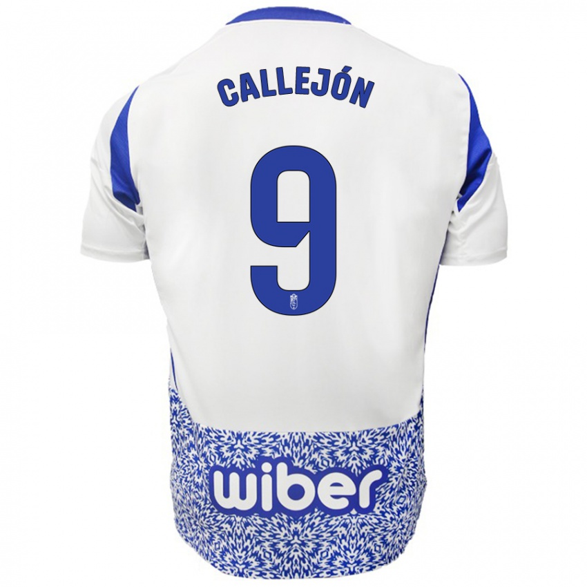 Miesten Jose Callejon #9 Valkoinen Sininen Vieraspaita 2024/25 Lyhythihainen Paita T-Paita