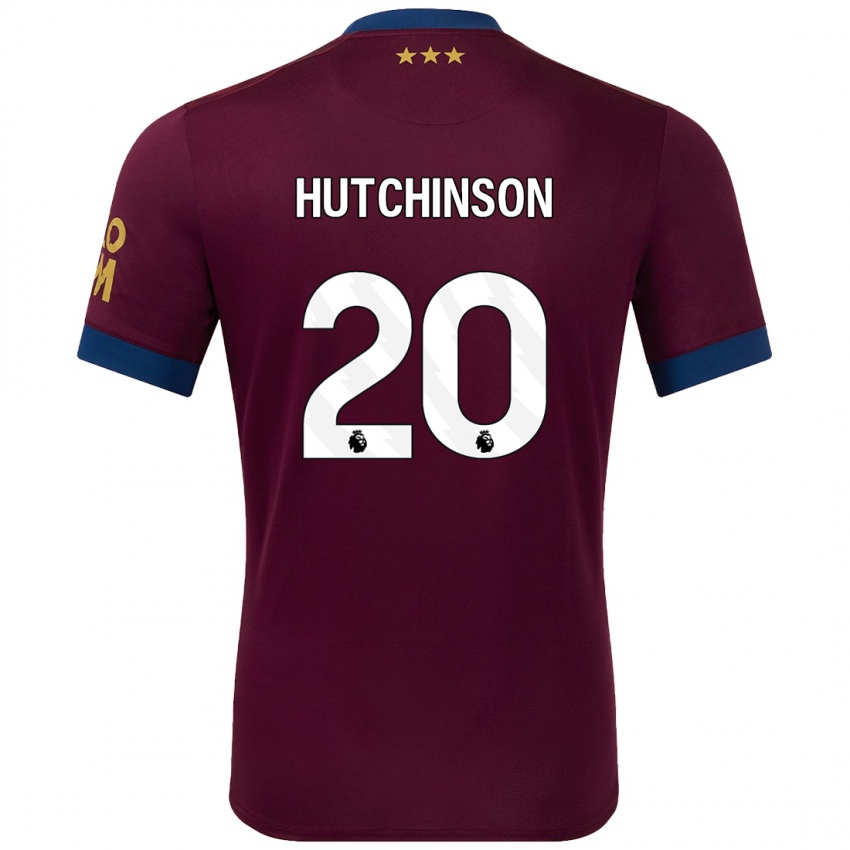 Miesten Omari Hutchinson #20 Ruskea Vieraspaita 2024/25 Lyhythihainen Paita T-Paita