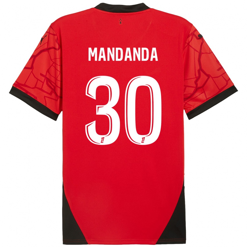 Naisten Steve Mandanda #30 Punainen Musta Kotipaita 2024/25 Lyhythihainen Paita T-Paita