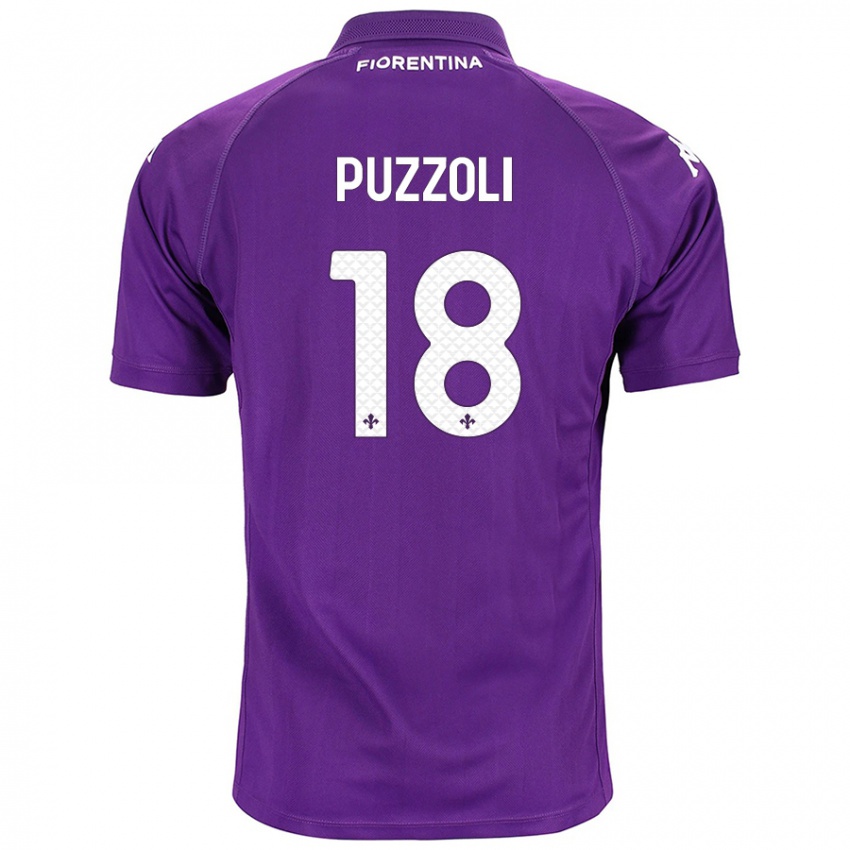 Naisten Giorgio Puzzoli #18 Violetti Kotipaita 2024/25 Lyhythihainen Paita T-Paita