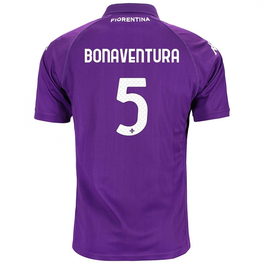 Naisten Giacomo Bonaventura #5 Violetti Kotipaita 2024/25 Lyhythihainen Paita T-Paita