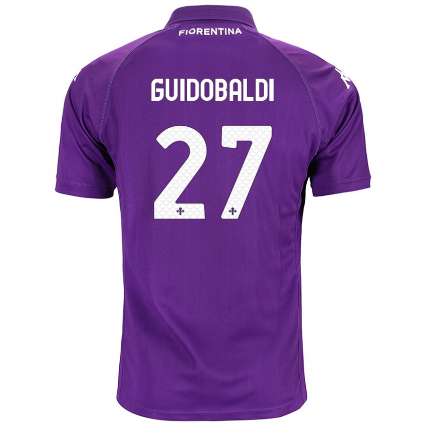 Naisten Filippo Guidobaldi #27 Violetti Kotipaita 2024/25 Lyhythihainen Paita T-Paita