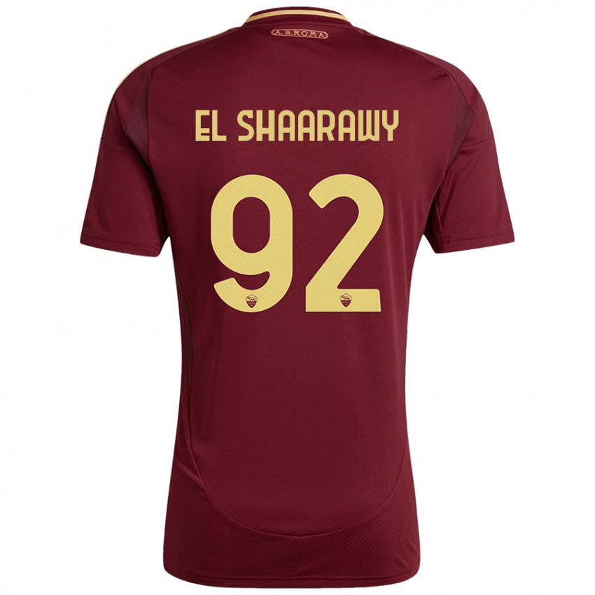 Naisten Stephan El Shaarawy #92 Punainen Ruskea Kulta Kotipaita 2024/25 Lyhythihainen Paita T-Paita