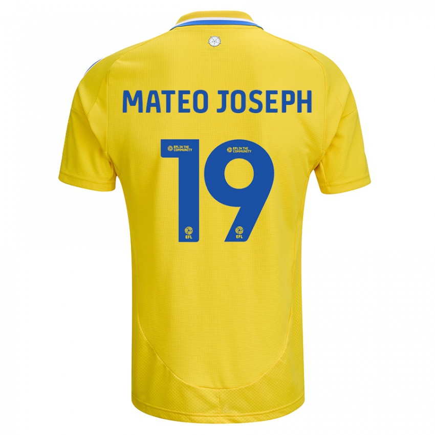 Naisten Mateo Joseph #19 Keltainen Sininen Vieraspaita 2024/25 Lyhythihainen Paita T-Paita