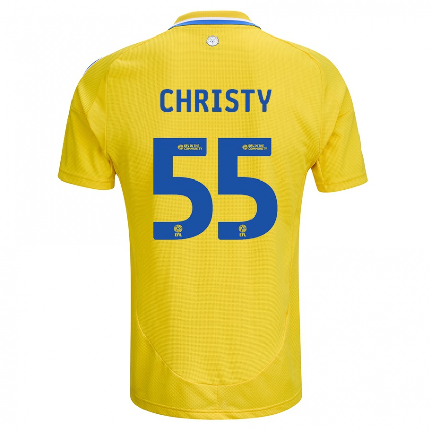 Naisten Harry Christy #55 Keltainen Sininen Vieraspaita 2024/25 Lyhythihainen Paita T-Paita