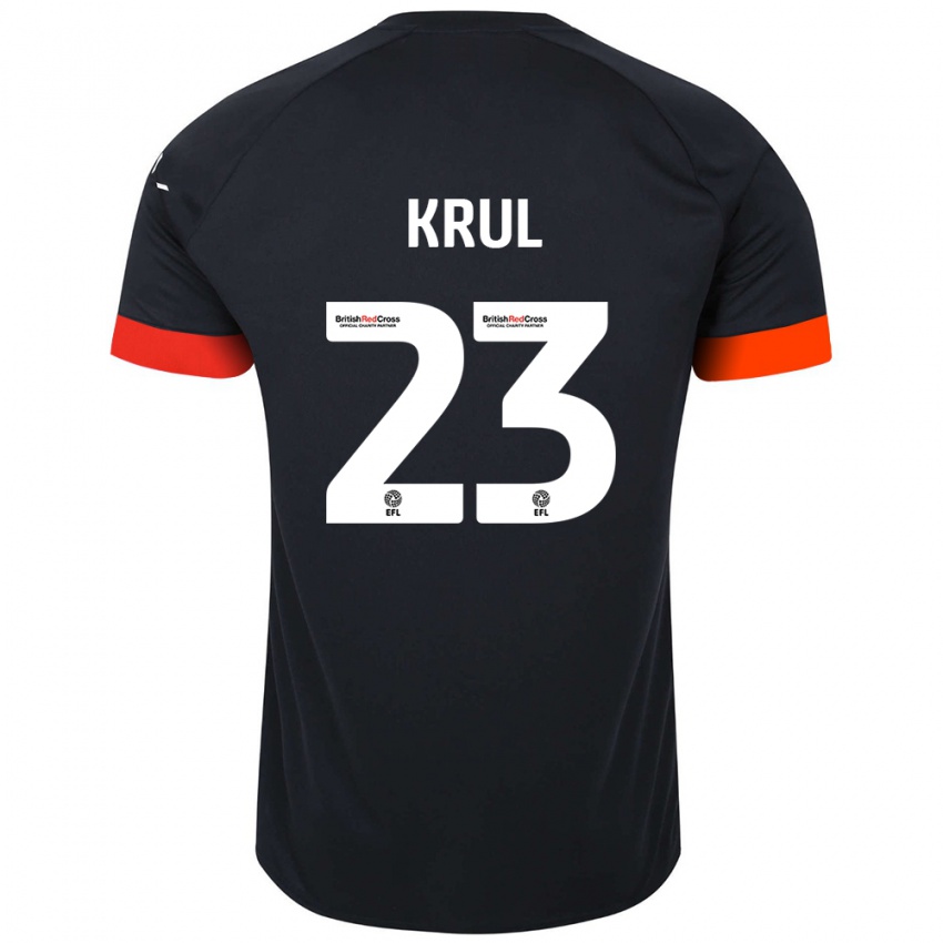 Naisten Tim Krul #23 Musta Oranssi Vieraspaita 2024/25 Lyhythihainen Paita T-Paita