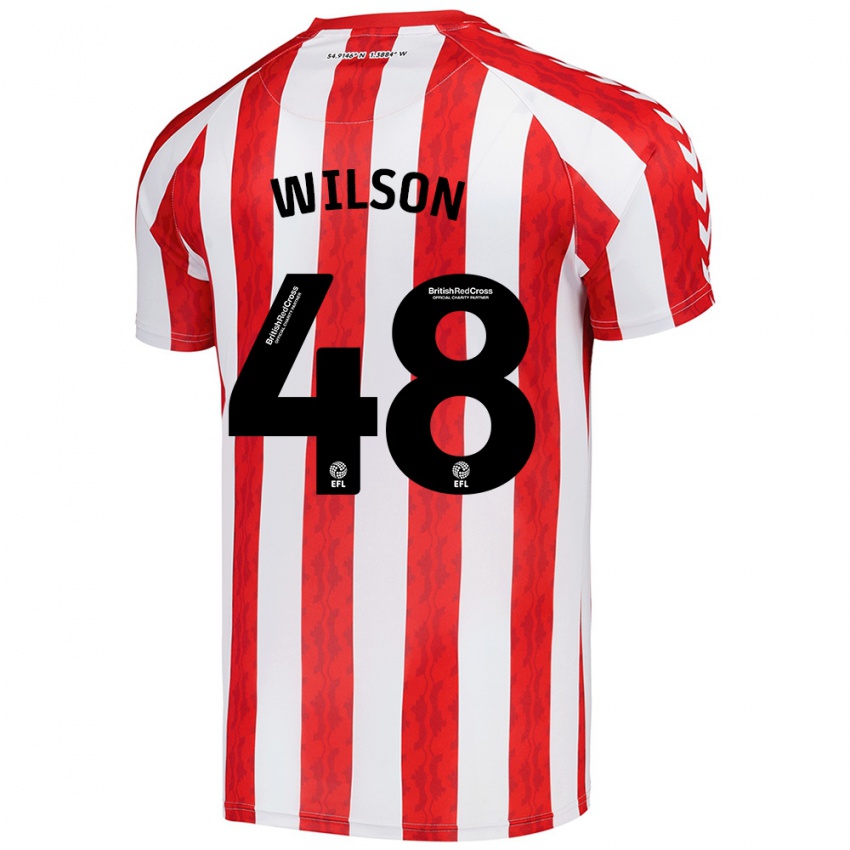 Lapset Callum Wilson #48 Punainen Valkoinen Kotipaita 2024/25 Lyhythihainen Paita T-Paita