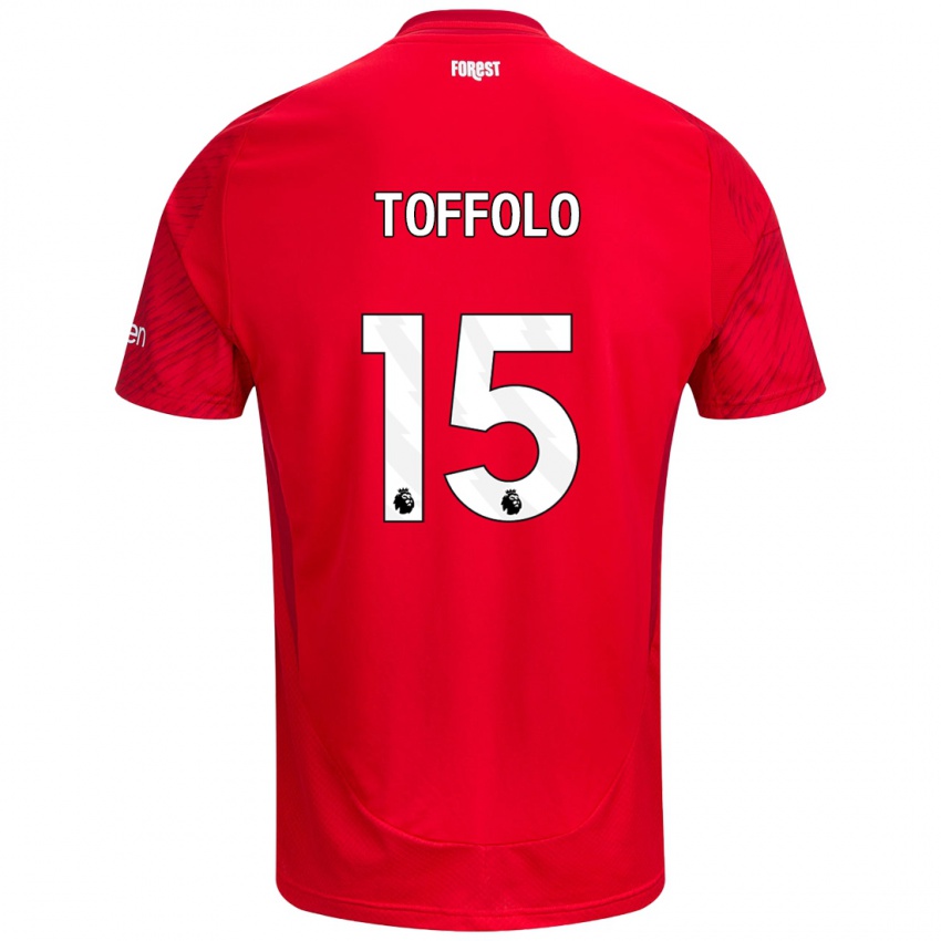 Lapset Harry Toffolo #15 Punainen Valkoinen Kotipaita 2024/25 Lyhythihainen Paita T-Paita