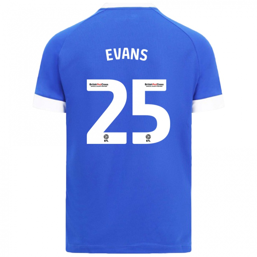 Lapset Kieron Evans #25 Taivaansininen Kotipaita 2024/25 Lyhythihainen Paita T-Paita