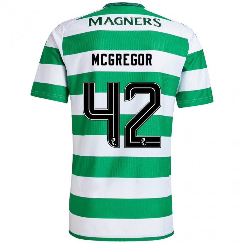 Lapset Callum Mcgregor #42 Vihreä Valkoinen Kotipaita 2024/25 Lyhythihainen Paita T-Paita