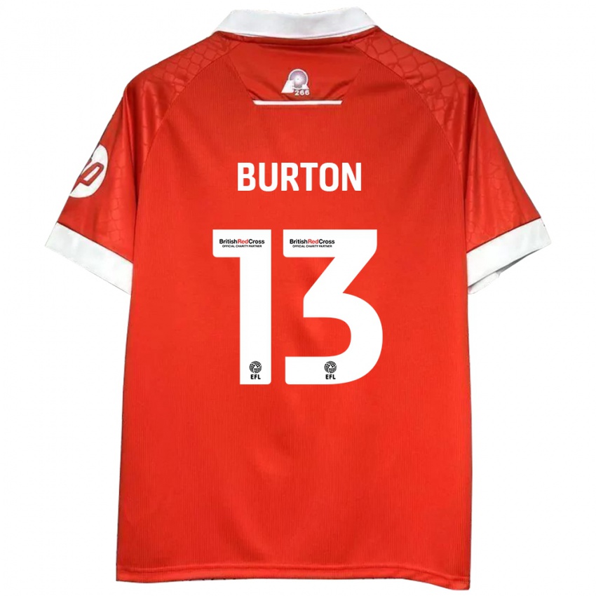 Lapset Callum Burton #13 Punainen Valkoinen Kotipaita 2024/25 Lyhythihainen Paita T-Paita