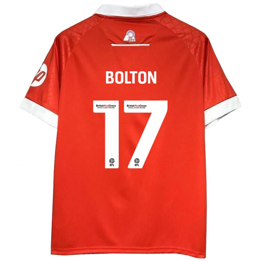 Lapset Luke Bolton #17 Punainen Valkoinen Kotipaita 2024/25 Lyhythihainen Paita T-Paita