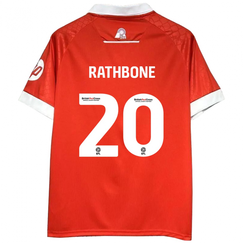 Lapset Ollie Rathbone #20 Punainen Valkoinen Kotipaita 2024/25 Lyhythihainen Paita T-Paita