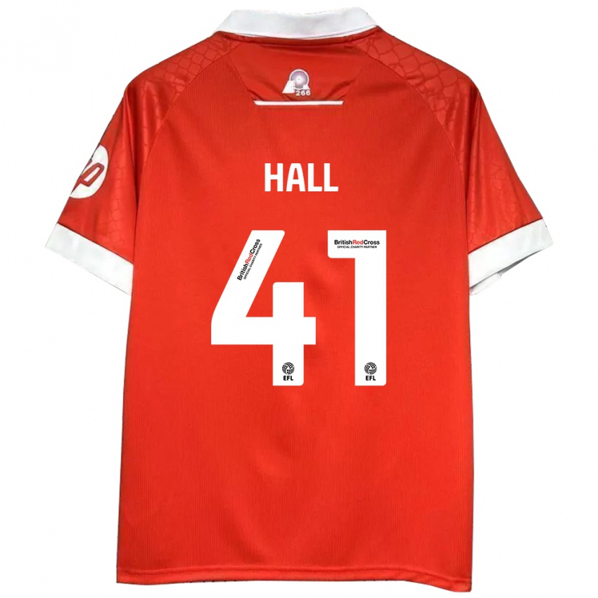 Lapset Liam Hall #41 Punainen Valkoinen Kotipaita 2024/25 Lyhythihainen Paita T-Paita