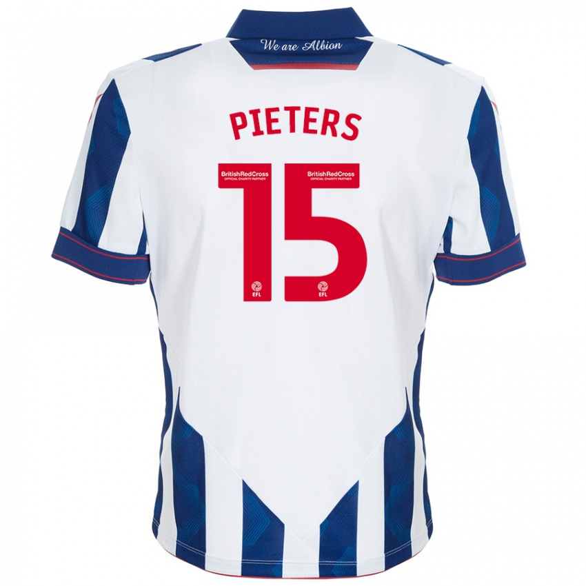 Lapset Erik Pieters #15 Valkoinen Tummansininen Kotipaita 2024/25 Lyhythihainen Paita T-Paita