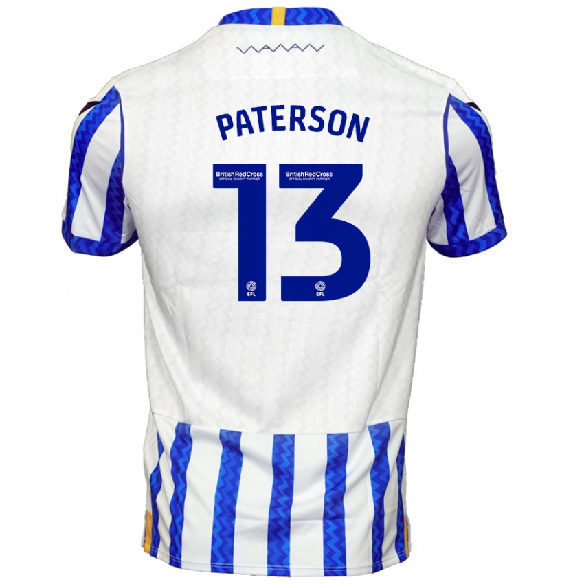 Lapset Callum Paterson #13 Sininen Valkoinen Kotipaita 2024/25 Lyhythihainen Paita T-Paita