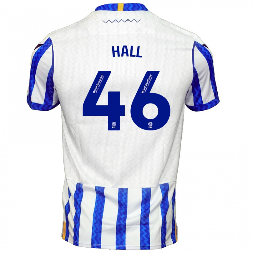 Lapset Jack Hall #46 Sininen Valkoinen Kotipaita 2024/25 Lyhythihainen Paita T-Paita