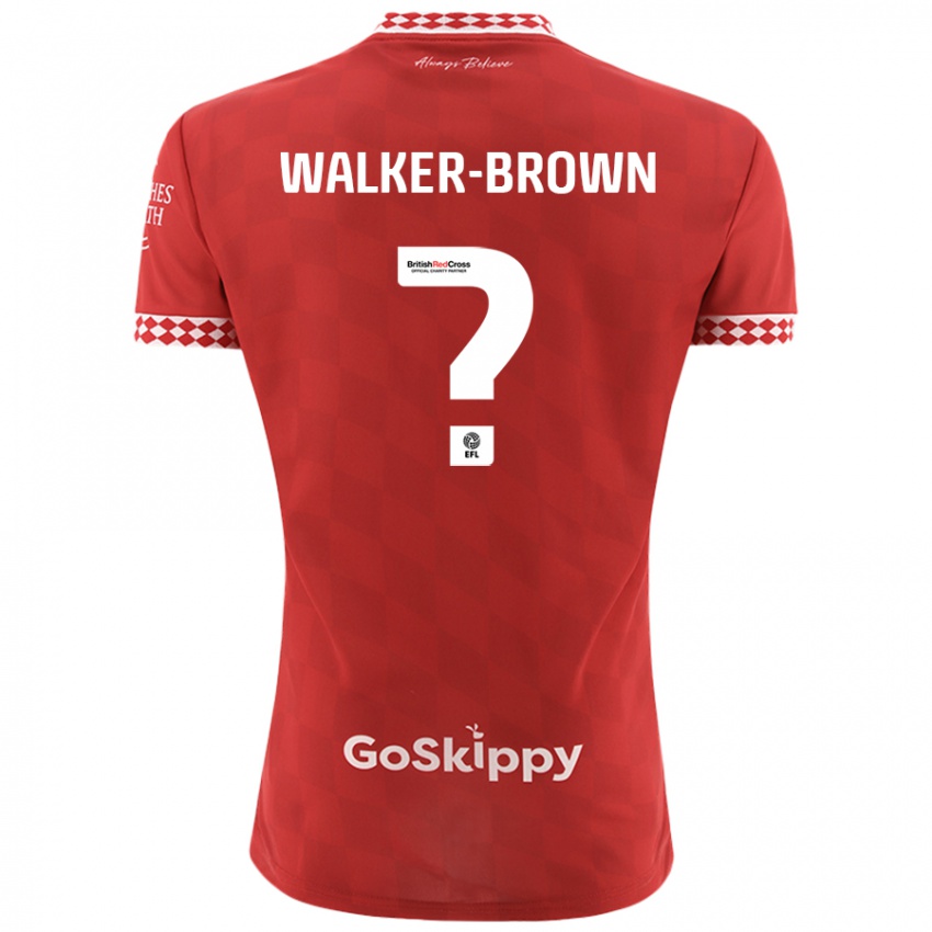 Lapset Rushon Walker-Brown #0 Punainen Kotipaita 2024/25 Lyhythihainen Paita T-Paita