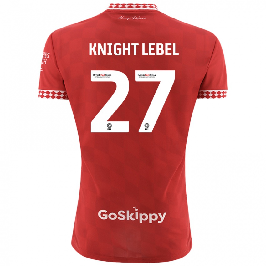 Lapset Jamie Knight-Lebel #27 Punainen Kotipaita 2024/25 Lyhythihainen Paita T-Paita