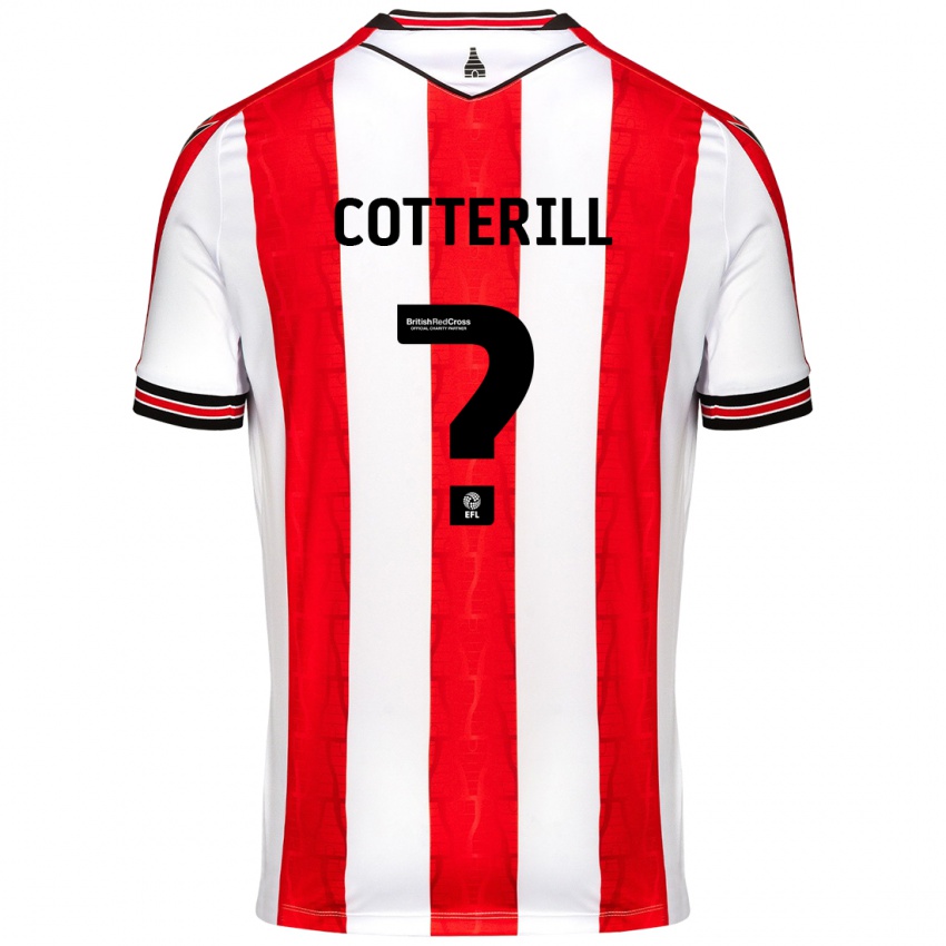 Lapset Alex Cotterill #0 Punainen Valkoinen Kotipaita 2024/25 Lyhythihainen Paita T-Paita