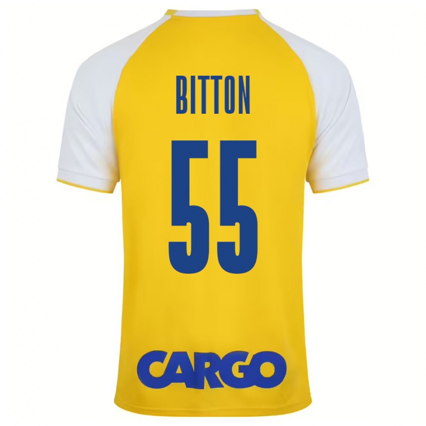 Lapset Nir Bitton #55 Keltainen Valkoinen Kotipaita 2024/25 Lyhythihainen Paita T-Paita