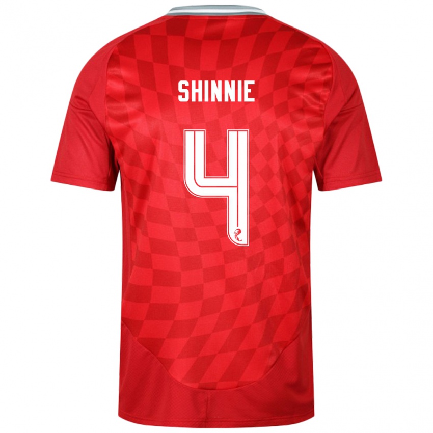 Lapset Graeme Shinnie #4 Punainen Kotipaita 2024/25 Lyhythihainen Paita T-Paita