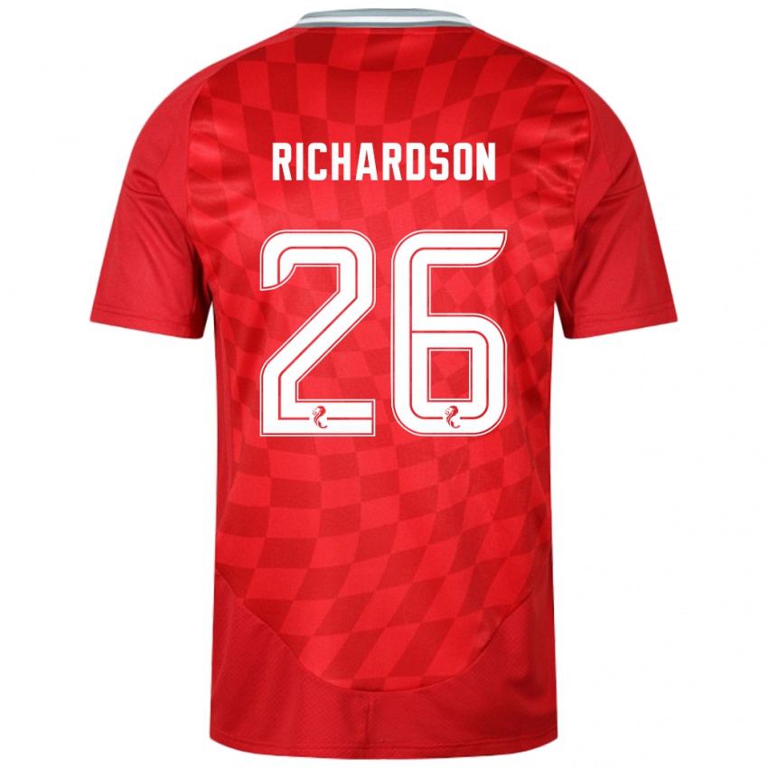 Lapset Jayden Richardson #26 Punainen Kotipaita 2024/25 Lyhythihainen Paita T-Paita