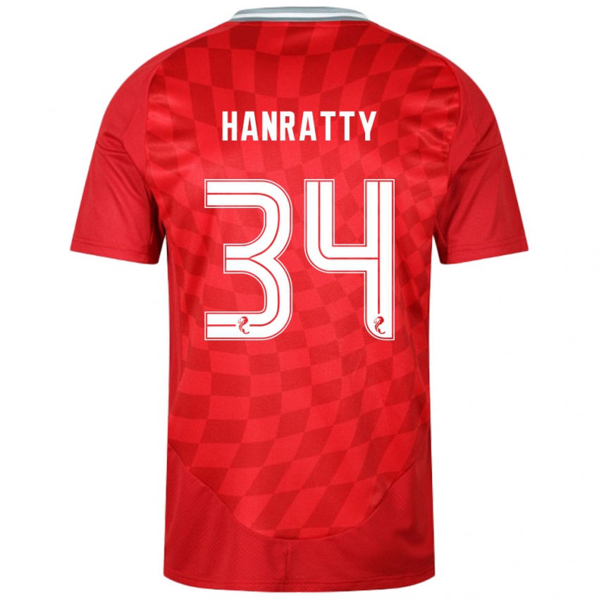 Lapset Kevin Hanratty #34 Punainen Kotipaita 2024/25 Lyhythihainen Paita T-Paita